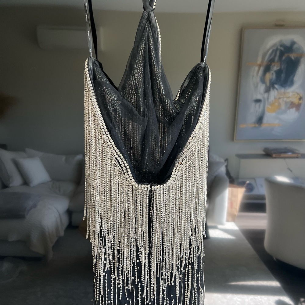 RETROFETE BELLE EMBELLISHED FRINGE DRESS NWT - Picture 13 of 16
